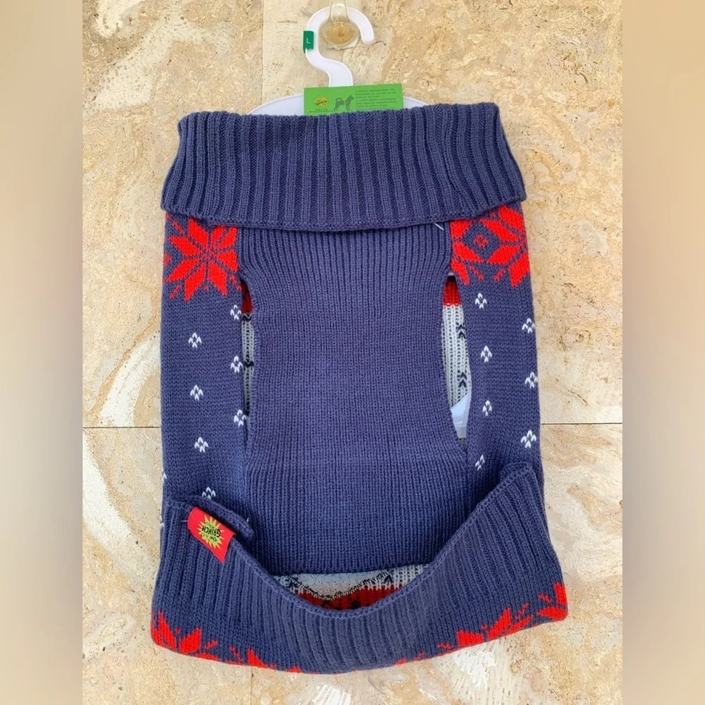 The Grinch Dog Sweater - Red and Blue
